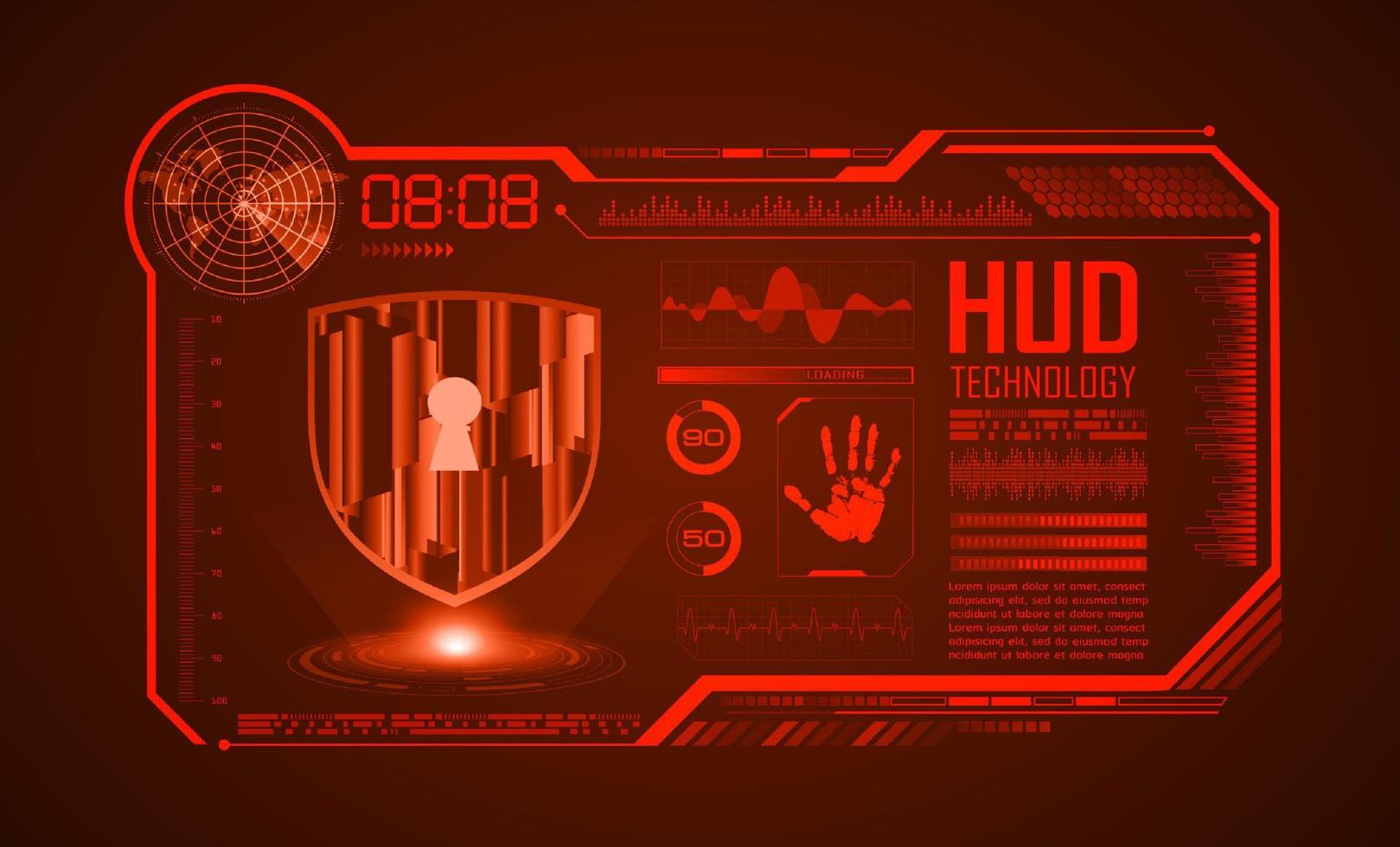 fond décran de technologie hud moderne vecteur