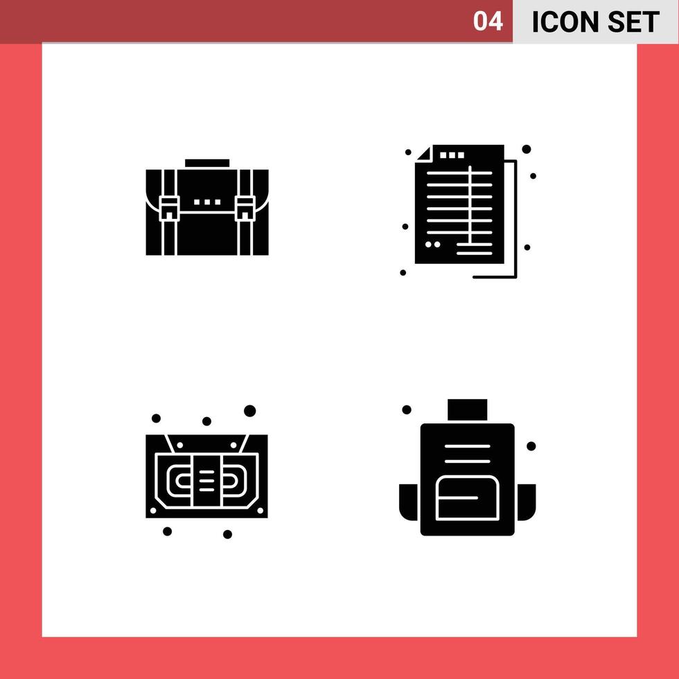 ensemble d'icônes d'interface utilisateur modernes symboles signes pour porte-documents documents d'équilibre valise comptabilité éléments de conception vectoriels modifiables vecteur