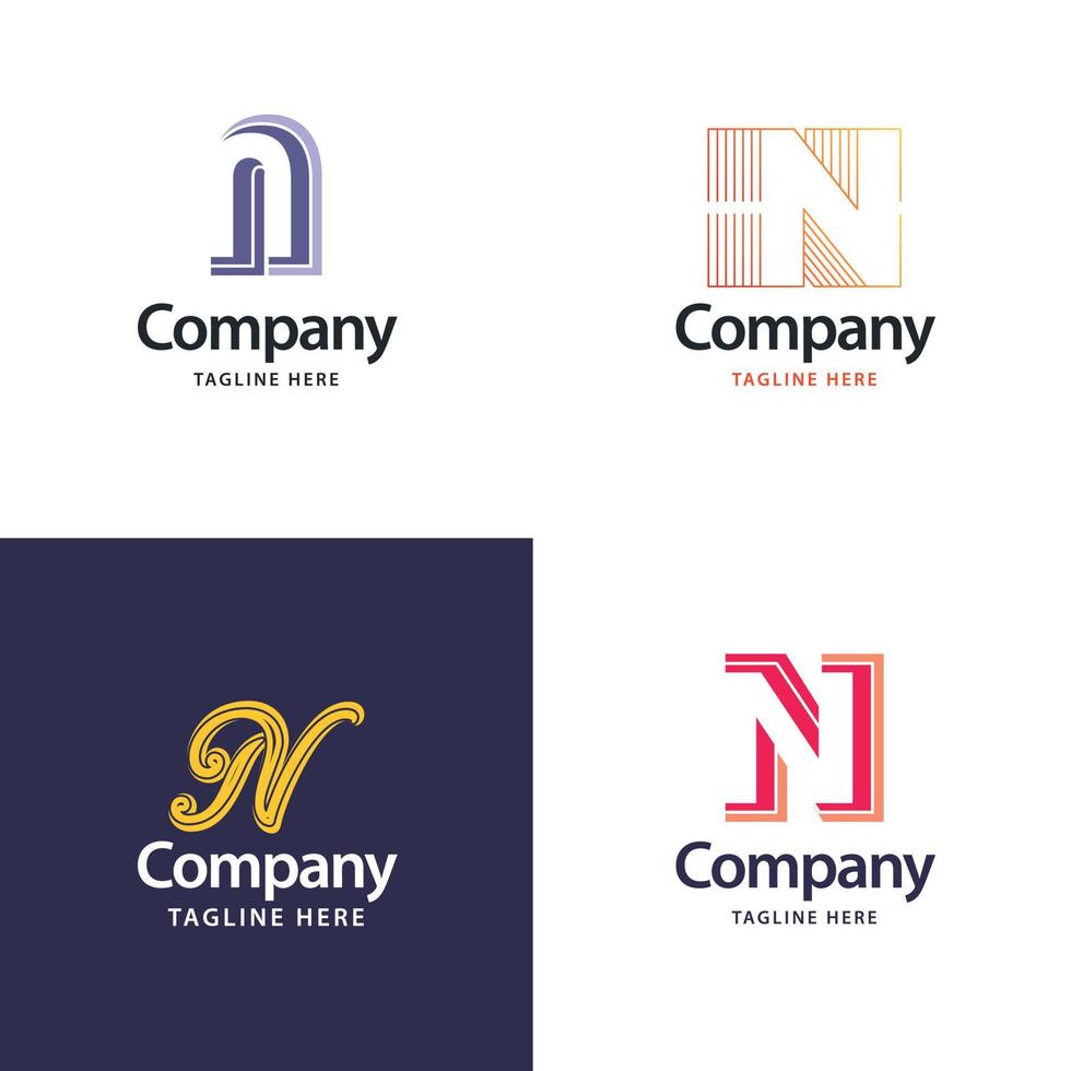 lettre n grand logo pack design création de logos modernes créatifs pour votre entreprise vecteur