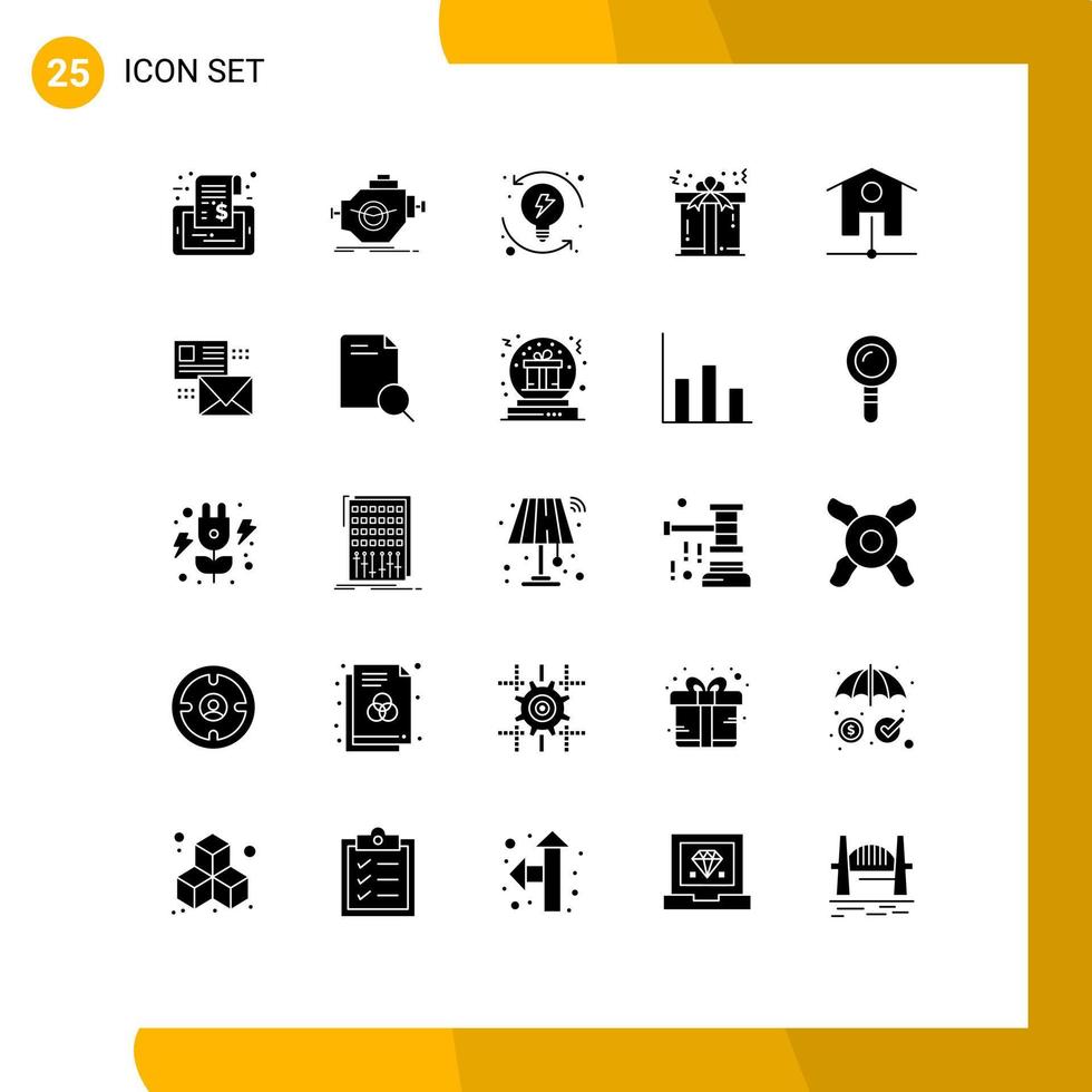 ensemble de 25 symboles d'icônes d'interface utilisateur modernes signes pour l'amour cadeau moteur progression de noël éléments de conception vectoriels modifiables vecteur