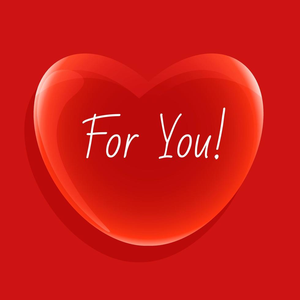 illustration avec un coeur rouge de la Saint-Valentin avec du texte pour vous. vecteur eps10