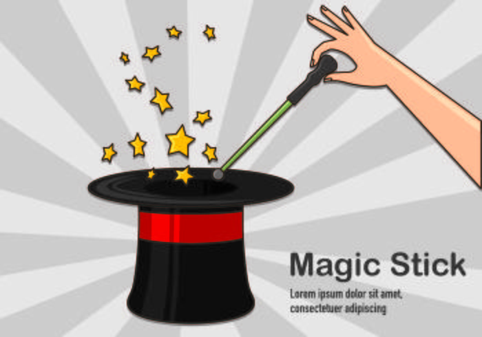 Illustration du concept de bâton magique vecteur