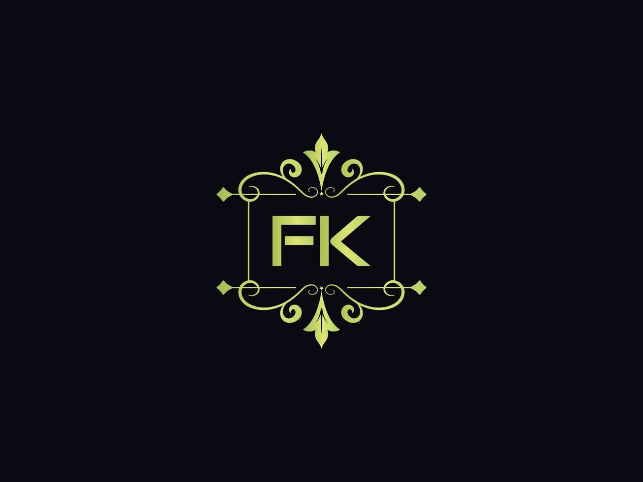 lettre de logo fk moderne, modèle de logo de luxe fk coloré vecteur