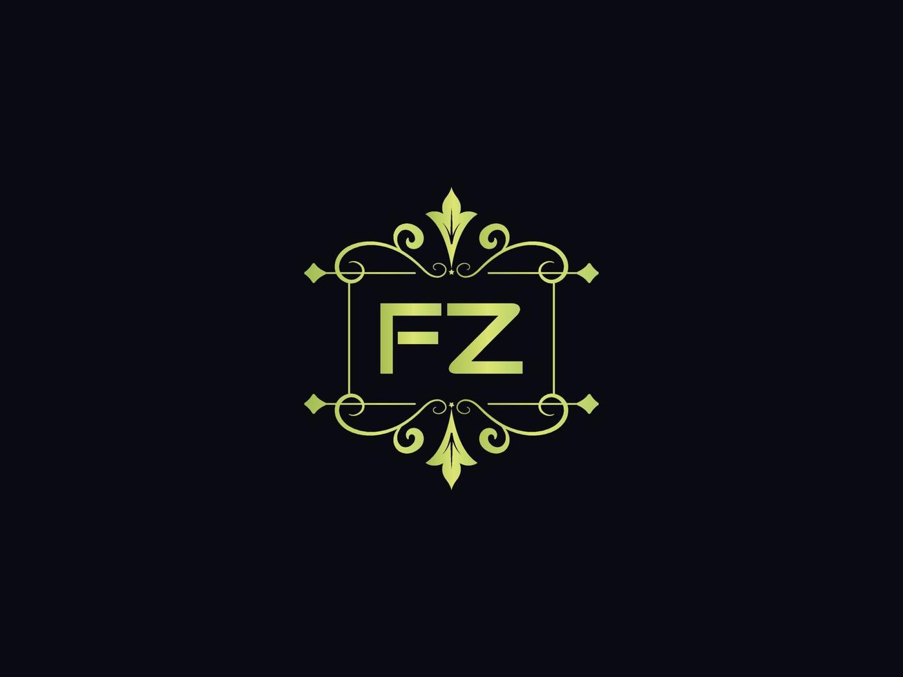 lettre de logo fz moderne, modèle de logo de luxe fz coloré vecteur