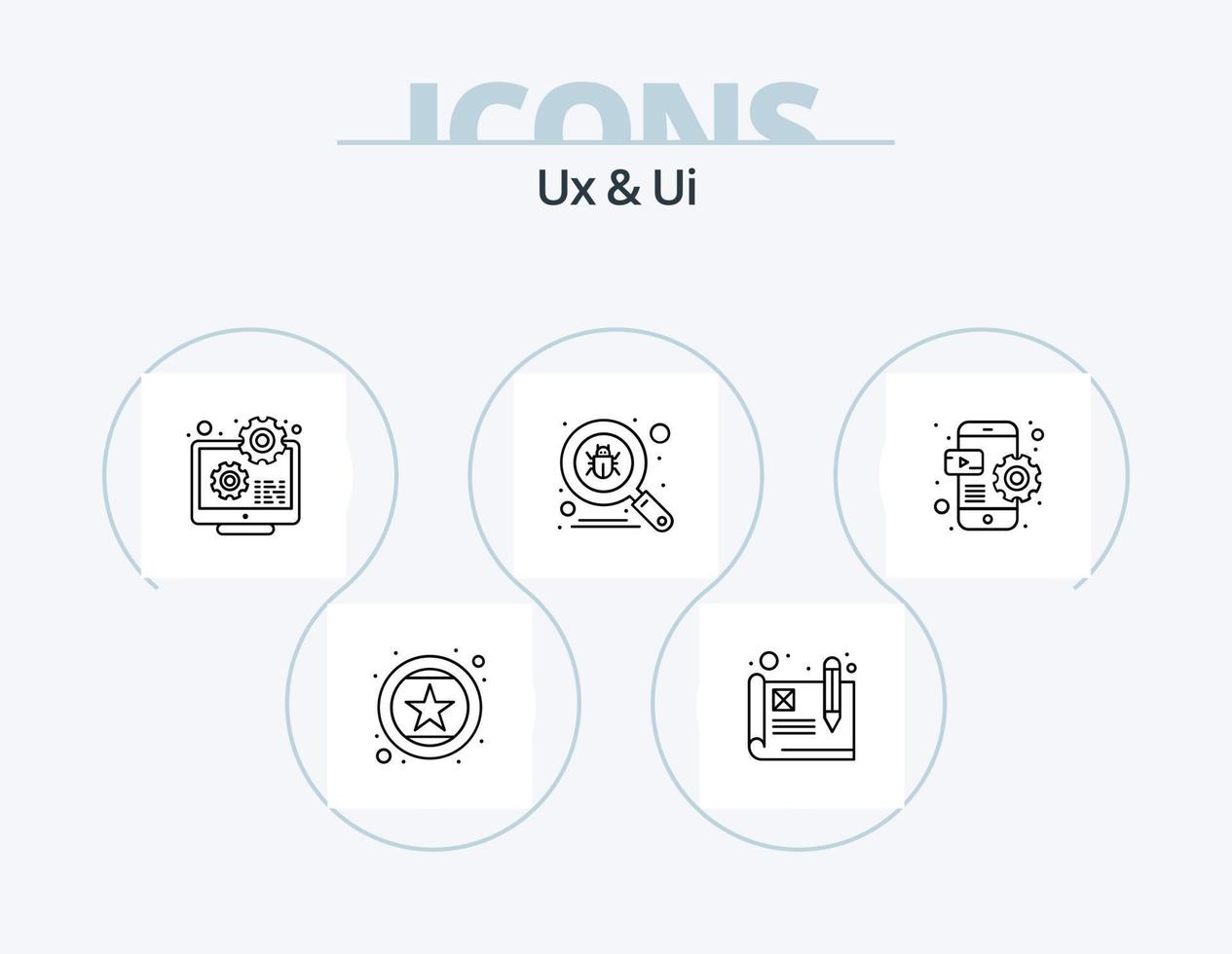 pack d'icônes de ligne ux et ui 5 conception d'icônes. poubelle. lien Web. Chèque. la toile. lien hypertexte vecteur