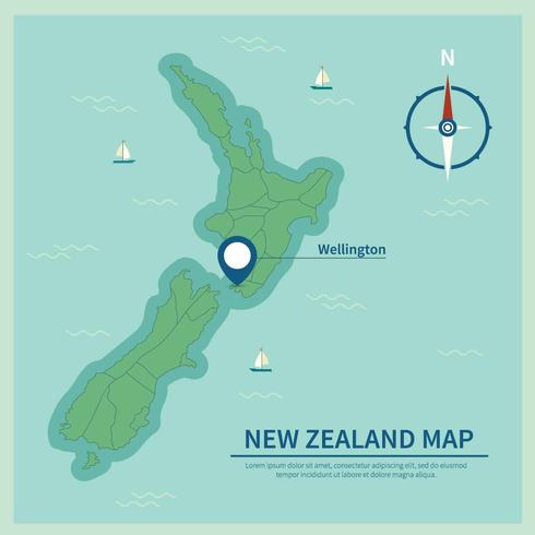 Illustration de carte de Nouvelle-Zélande gratuit vecteur