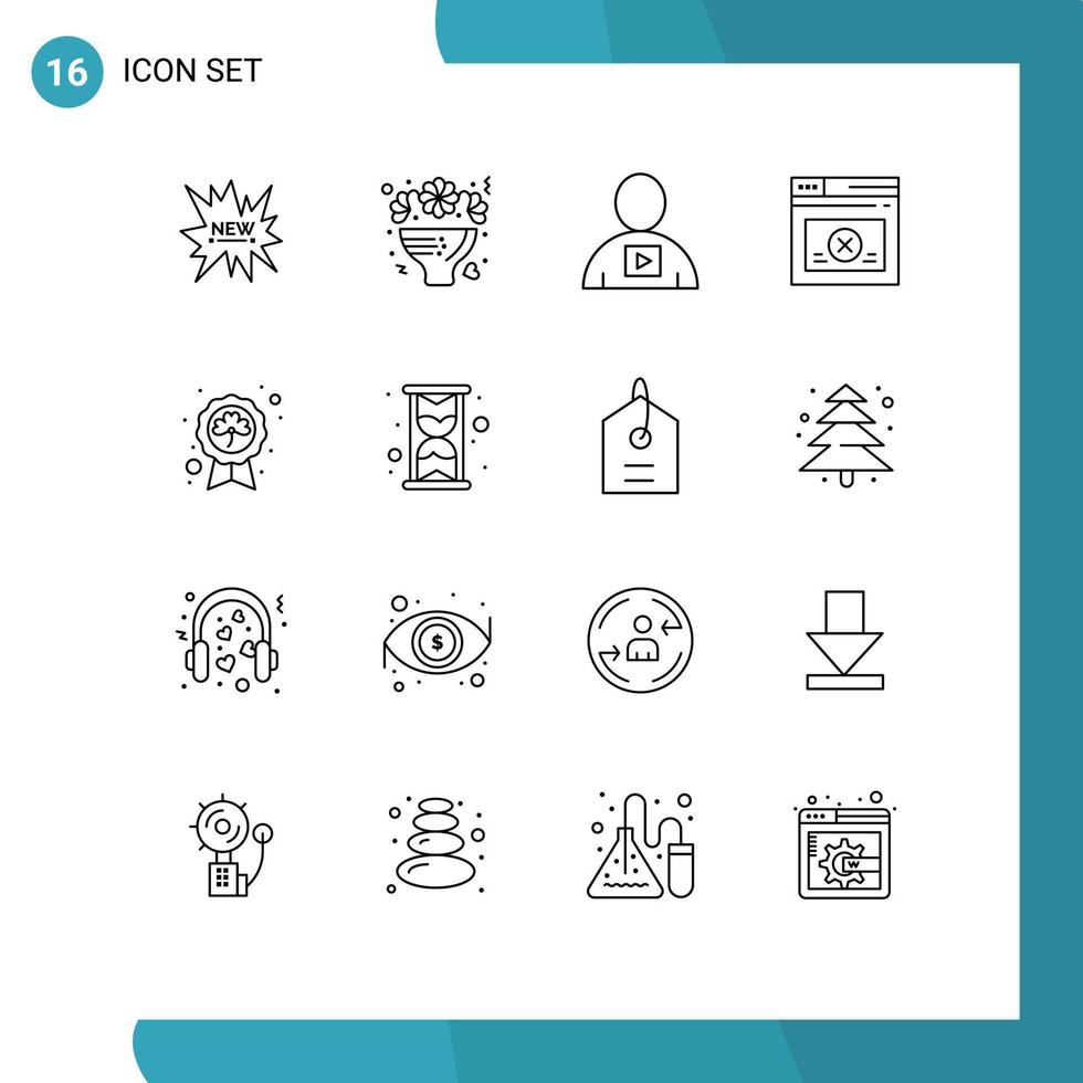 ensemble moderne de 16 contours et symboles tels que le site Web sécurisé célébrer la lecture des éléments de conception vectoriels modifiables vecteur