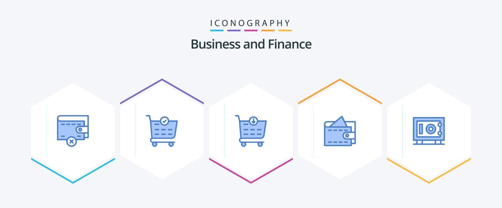 finance 25 pack d'icônes bleues comprenant. . magasin. sûr. dépôt vecteur
