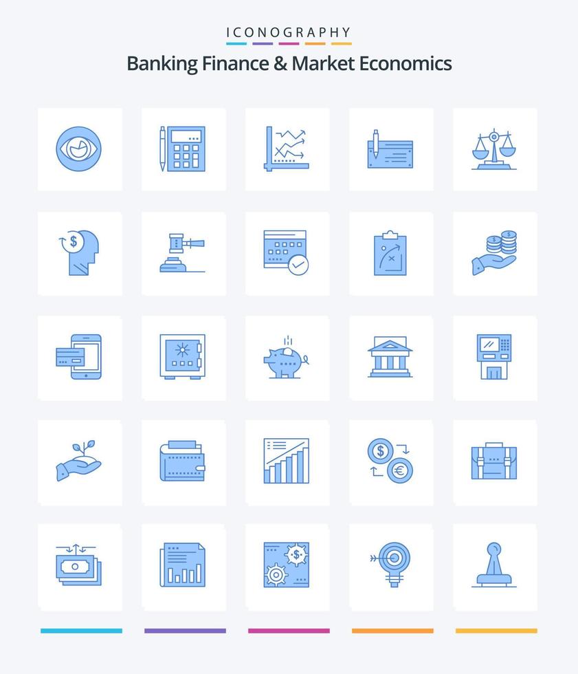 banque créative finance et économie de marché 25 pack d'icônes bleues telles que les données. analytique. calcul. analytique. graphique vecteur