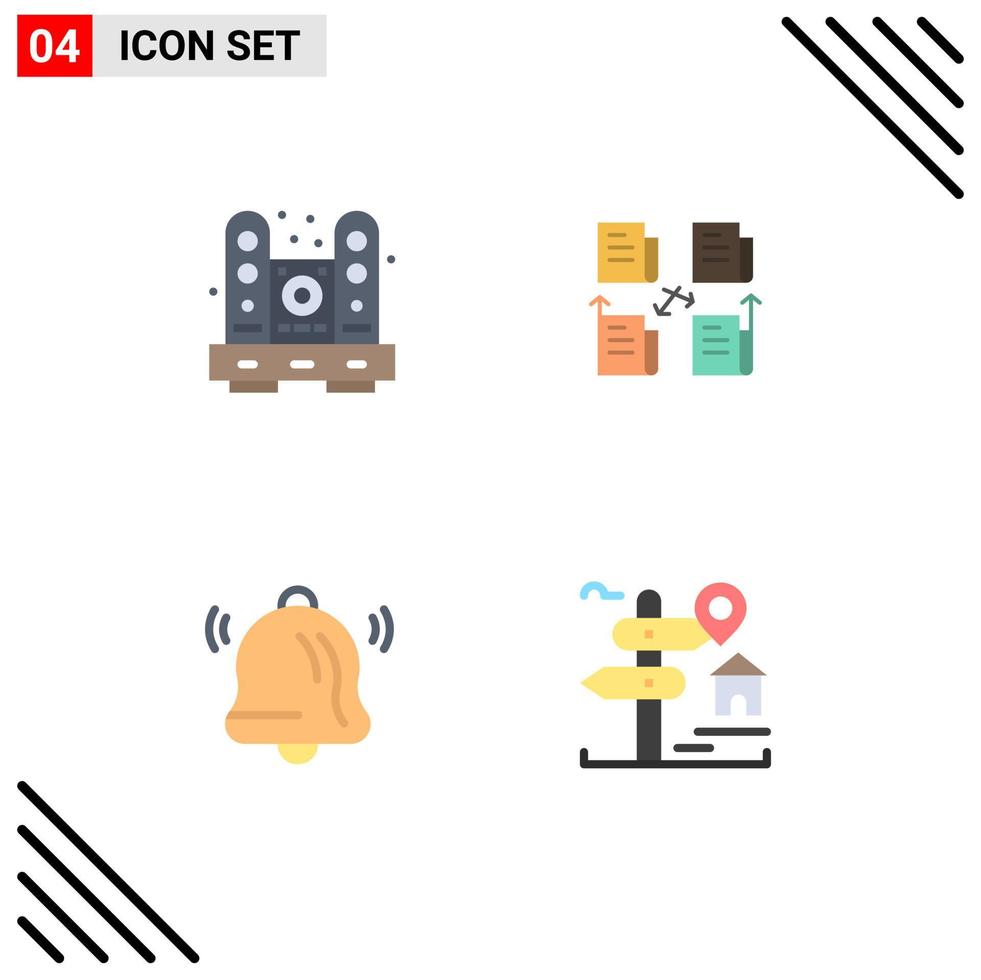 4 concept d'icône plate pour les sites Web mobiles et les applications bureau vie privée communication de fichiers éléments de conception vectoriels modifiables vecteur