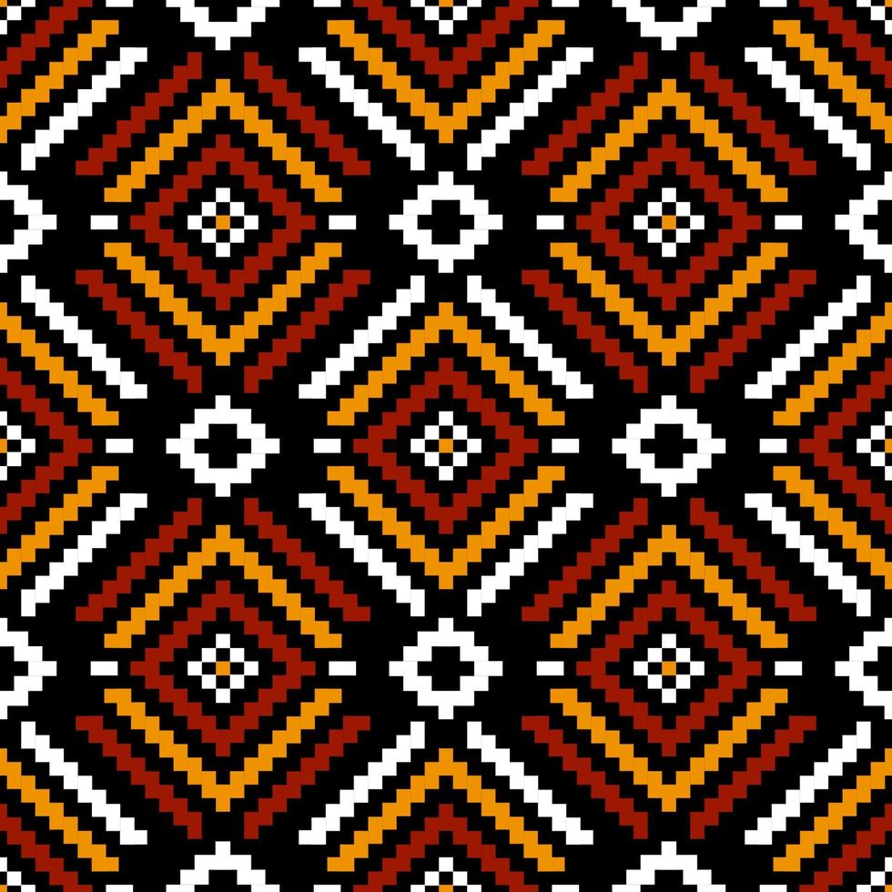 motif traditionnel géométrique ethnique oriental harmonieux pour le fond, tapis, papier peint, vêtements, emballage, batik, tissu, image vectorielle, illustration, style de broderie. vecteur