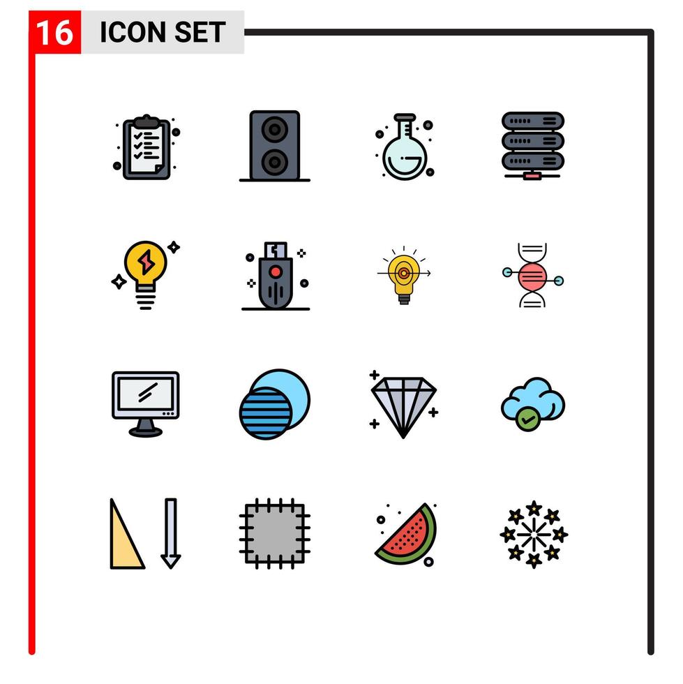 pack d'icônes vectorielles stock de 16 signes et symboles de ligne pour les appareils de contour ampoule de puissance informatique éléments de conception vectoriels créatifs modifiables vecteur