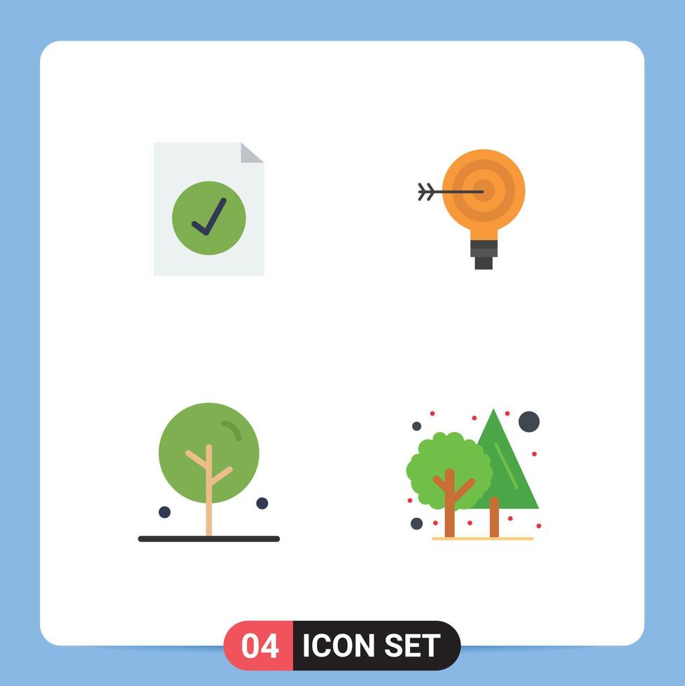 ensemble de 4 symboles d'icônes d'interface utilisateur modernes signes pour une solution cible complète en fleurs éléments de conception vectoriels modifiables de lotus vecteur