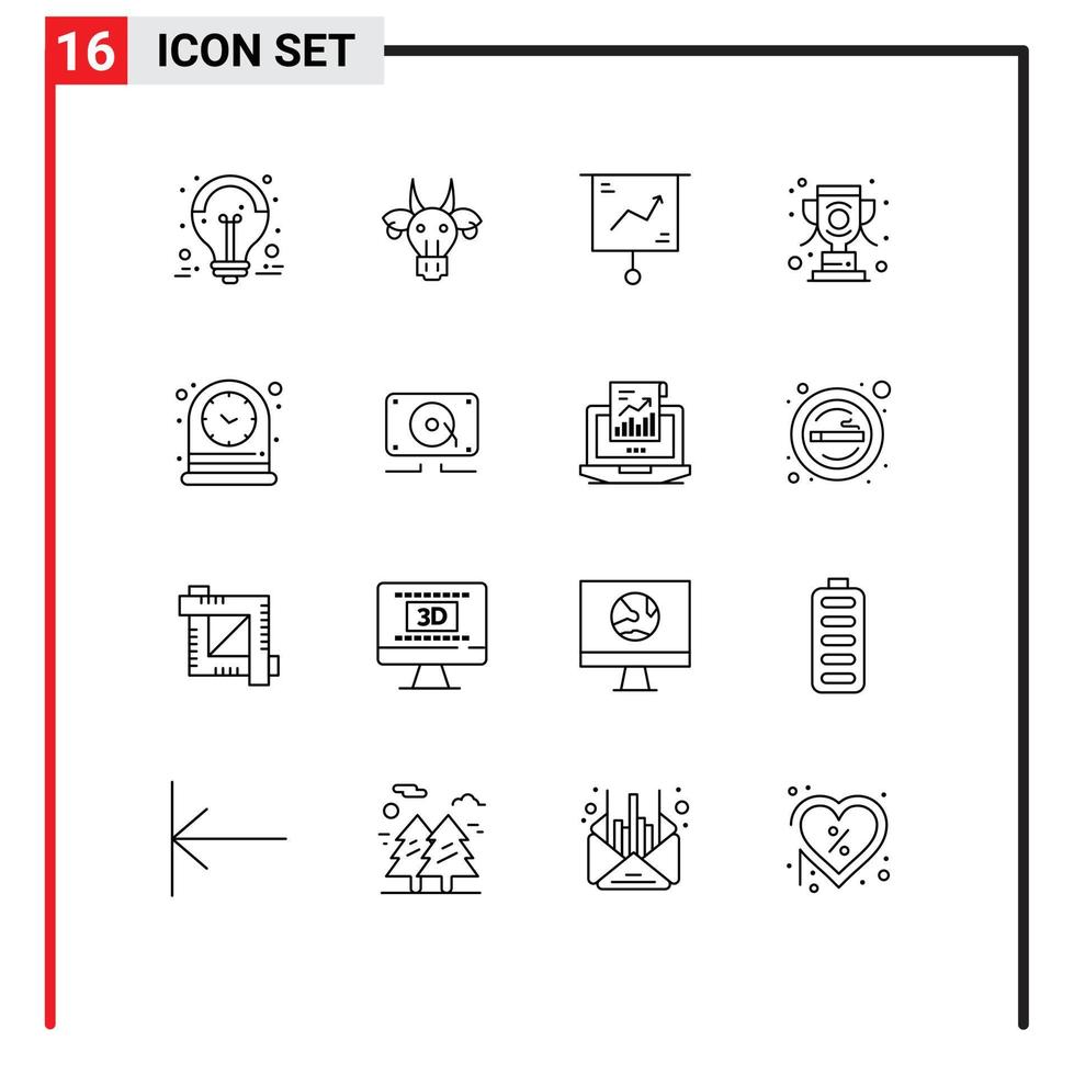 ensemble de 16 contours vectoriels sur la grille pour gagner le sport présentation indienne finances éléments de conception vectoriels modifiables vecteur