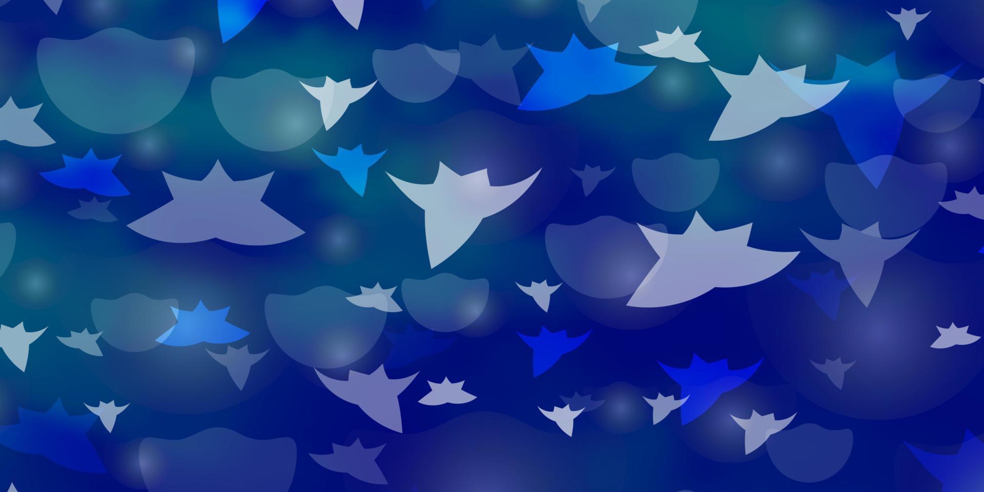 toile de fond de vecteur bleu clair avec des cercles, des étoiles.