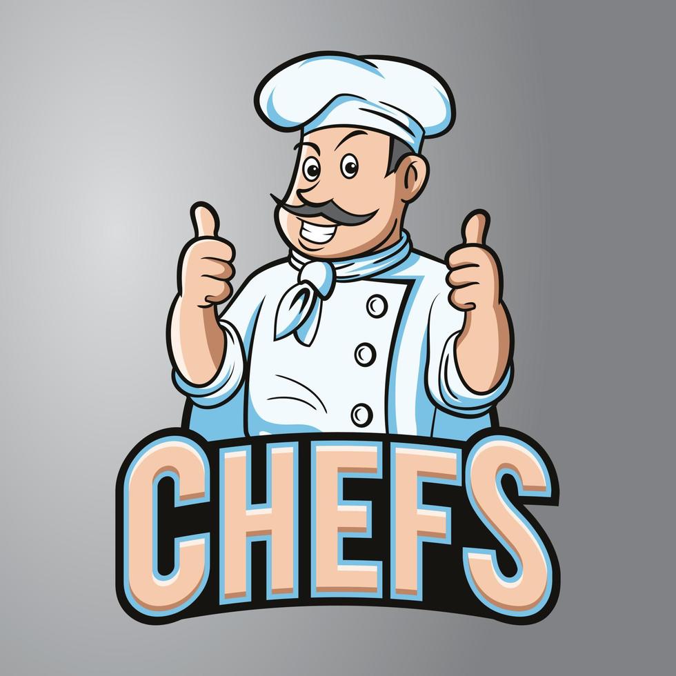 logo de la mascotte du chef vecteur