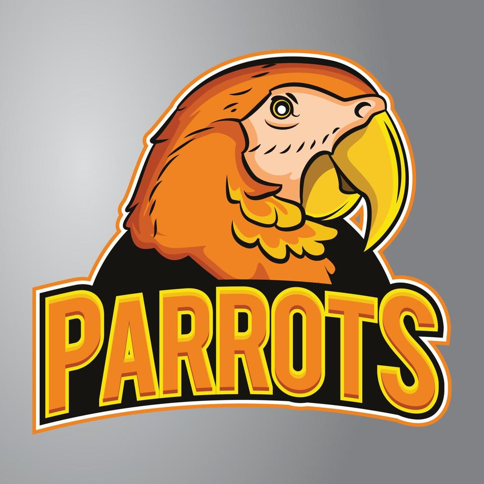 logo de mascotte de perroquet vecteur