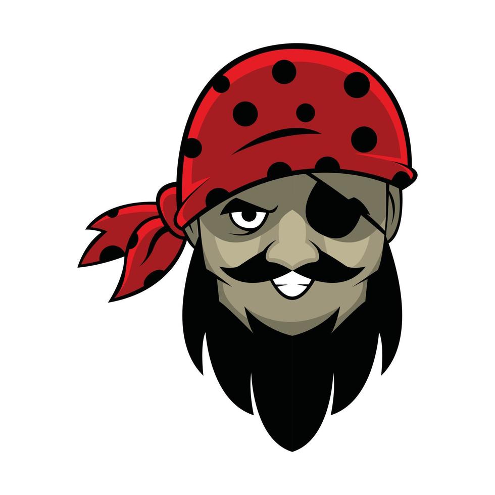 illustration de tête de pirate à un œil vecteur