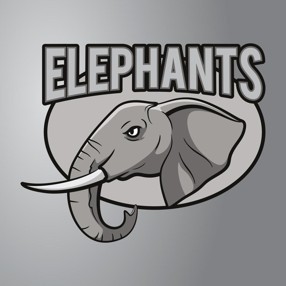 logo mascotte tête d'éléphant vecteur