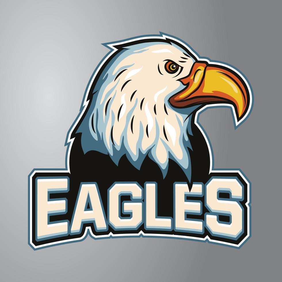 logo mascotte tête d'aigle vecteur