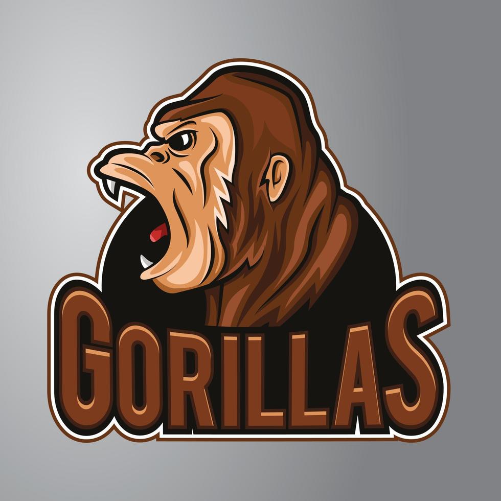 illustration de mascotte de gorille vecteur