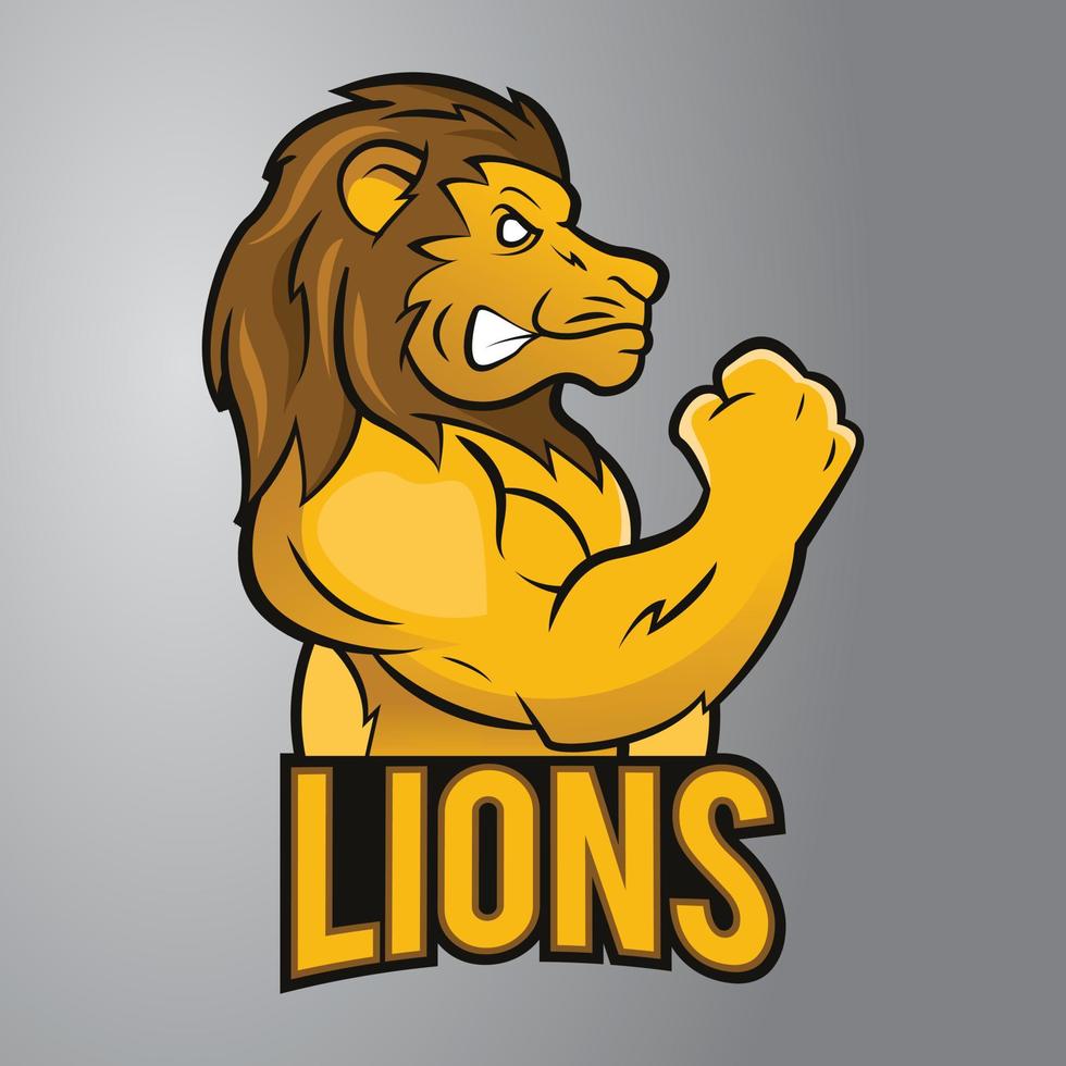 logo de mascotte de lion fort vecteur