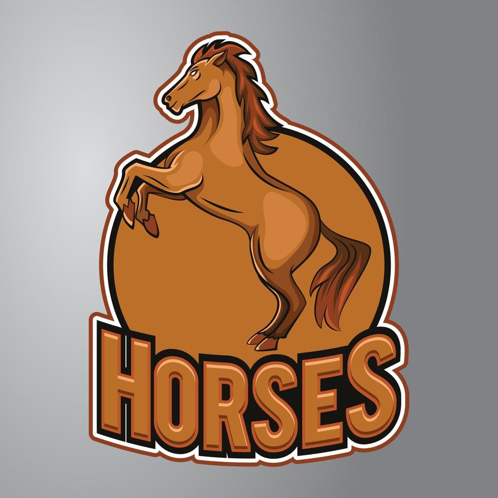 logo mascotte cheval debout vecteur