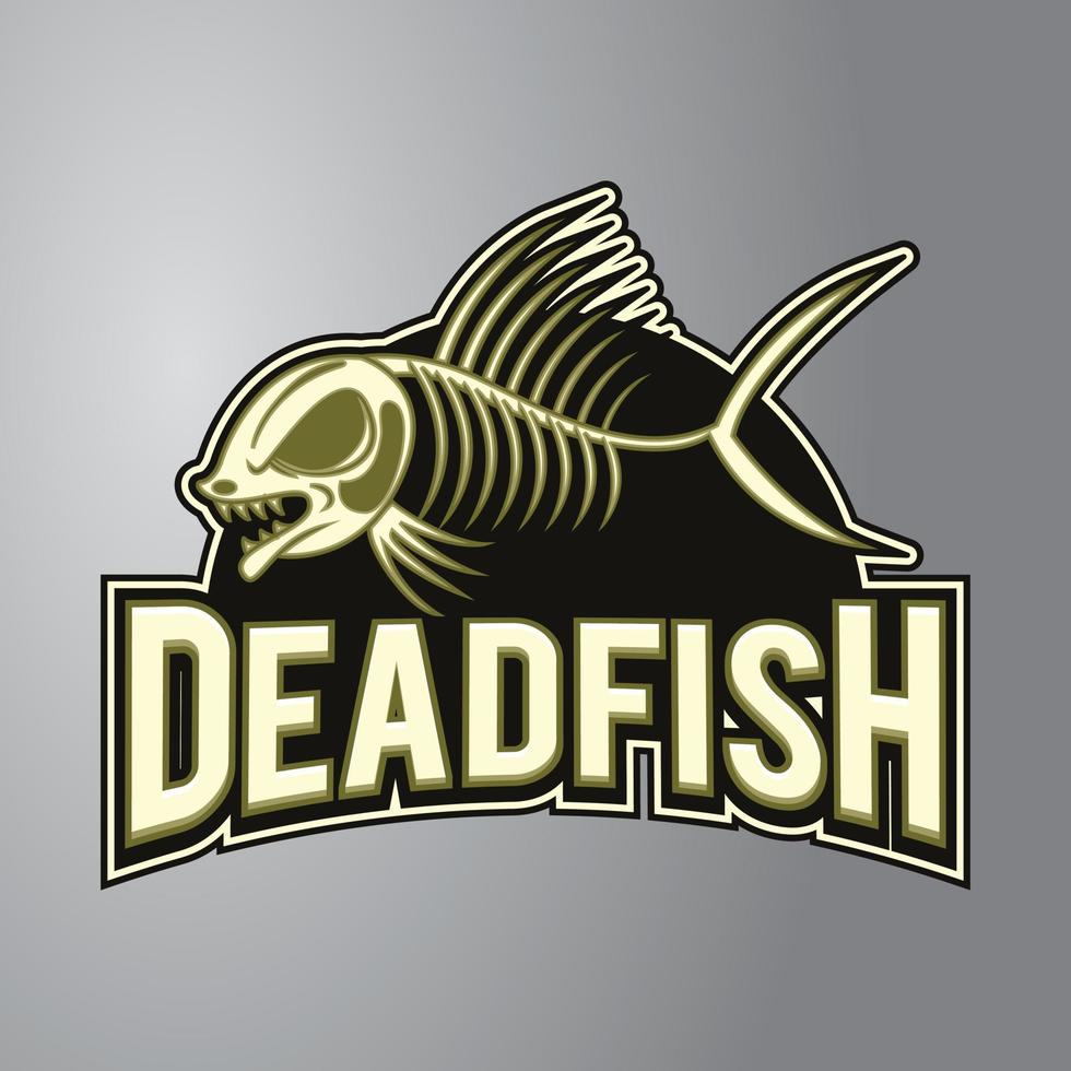 logo de mascotte de poisson mort vecteur