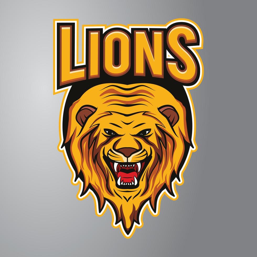 logo de mascotte tête de lion vecteur