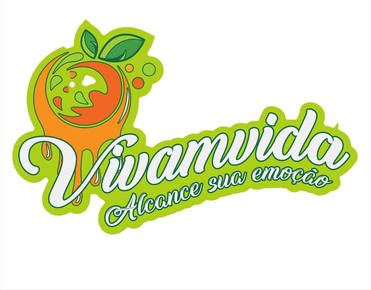 concept de logo de marque de jus d'orange moderne couleur de texte vert vecteur