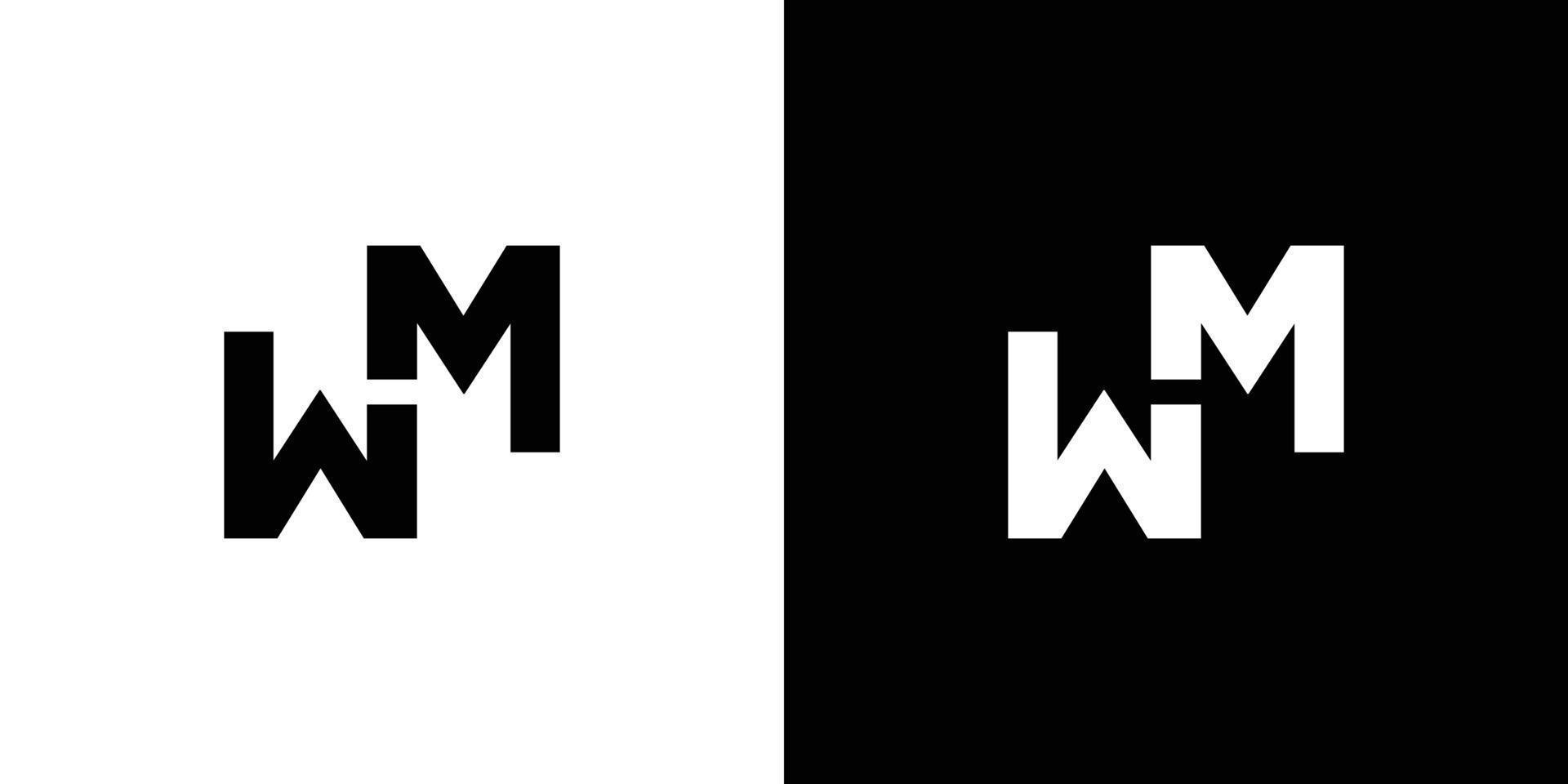 création de logo initiales wm lettre moderne et forte vecteur