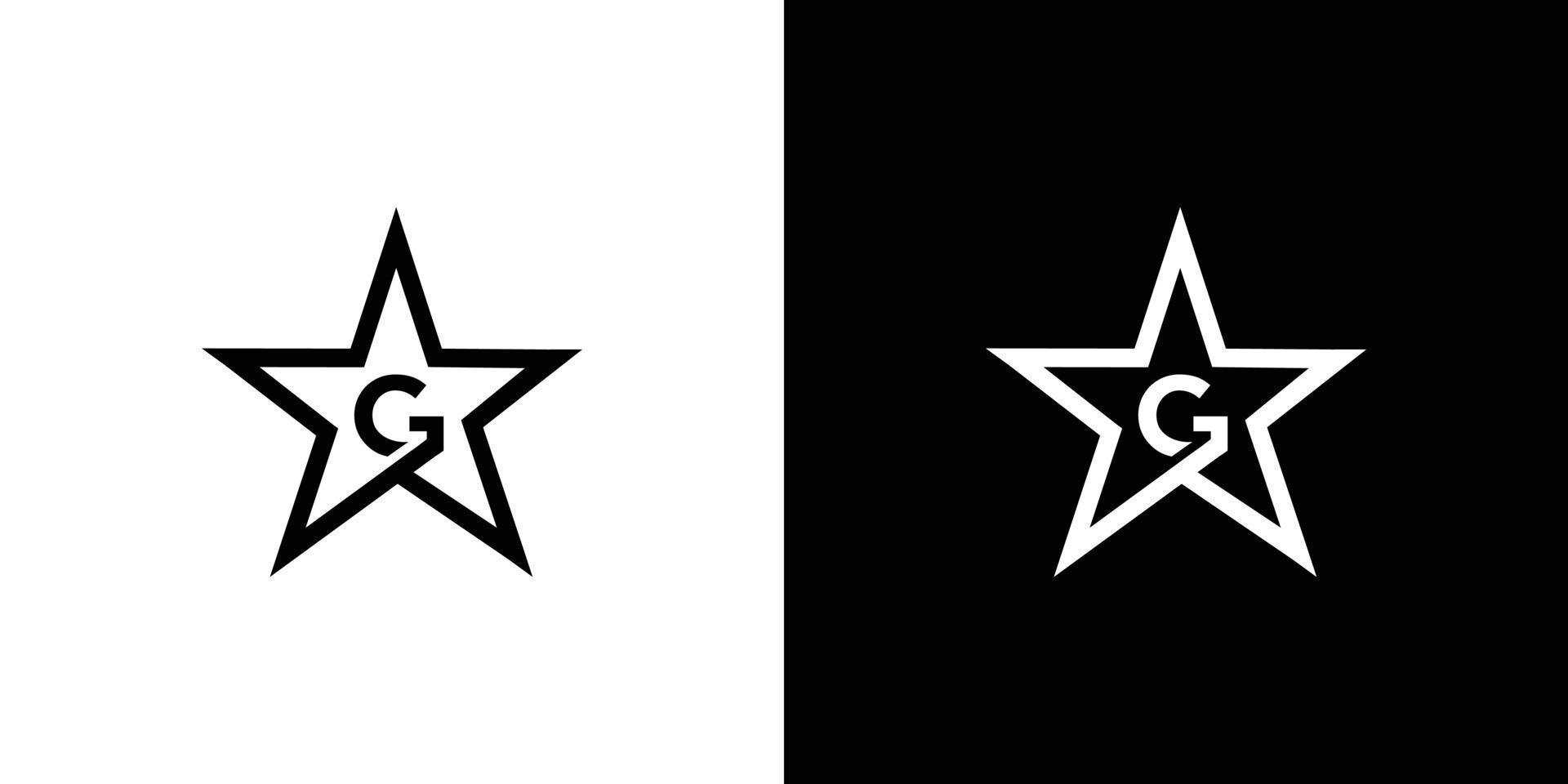 création de logo étoile g lettre unique et moderne vecteur