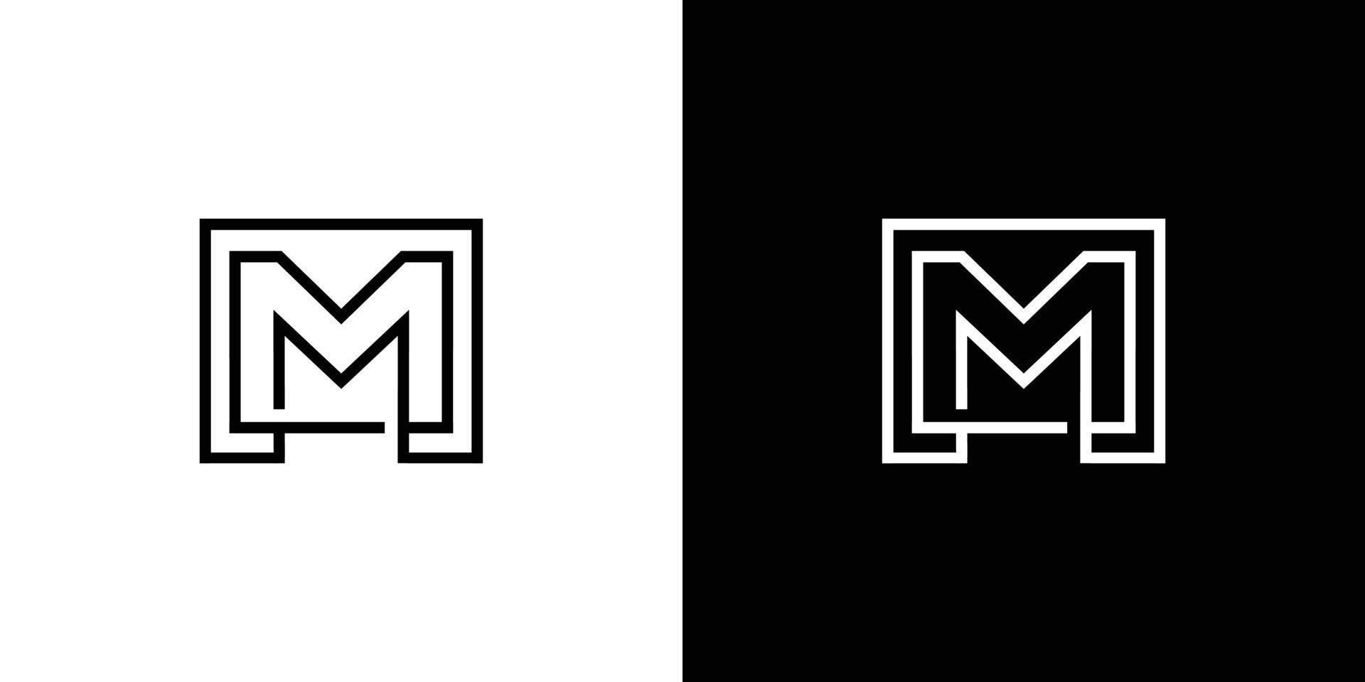 création de logo moderne et unique lettre m initiales 2 vecteur