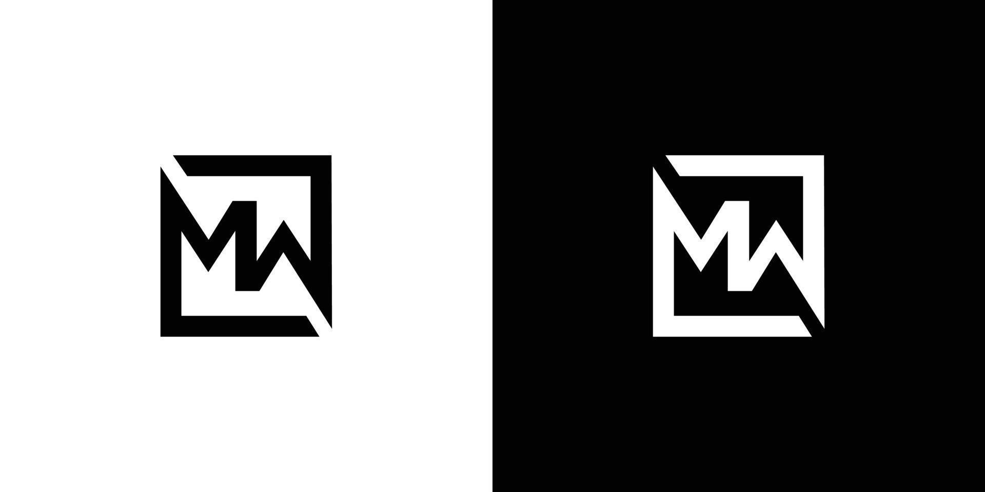 création de logo moderne et forte lettre mw initiales vecteur