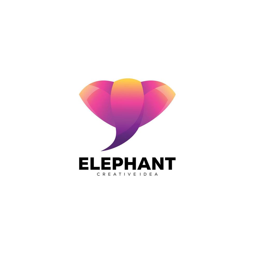 conception d'illustration de logo d'éléphant coloré vecteur