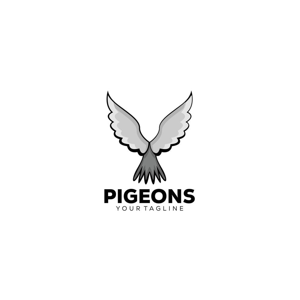 illustration de conception de vecteur de logo de pigeons