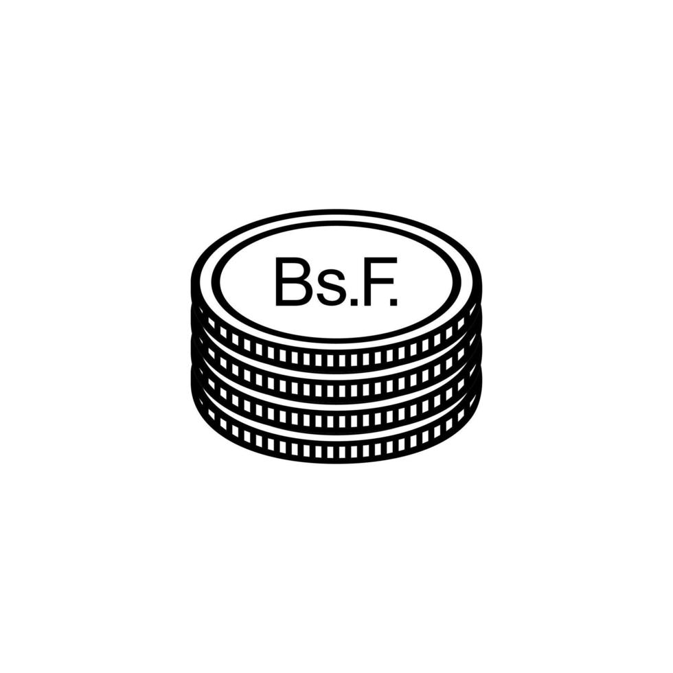 symbole monétaire vénézuélien, icône bolivar vénézuélien, signe ves. illustration vectorielle vecteur