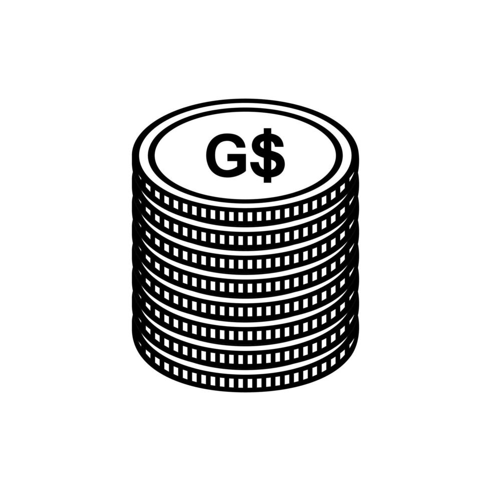 devise de la guyane, icône du dollar guyanais, signe gyd. illustration vectorielle vecteur