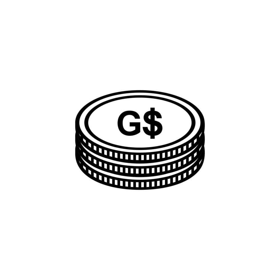 devise de la guyane, icône du dollar guyanais, signe gyd. illustration vectorielle vecteur