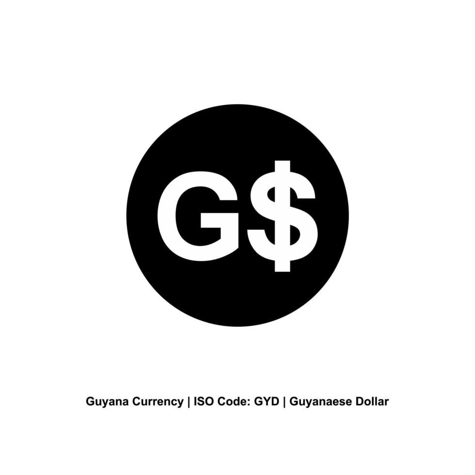 devise de la guyane, icône du dollar guyanais, signe gyd. illustration vectorielle vecteur