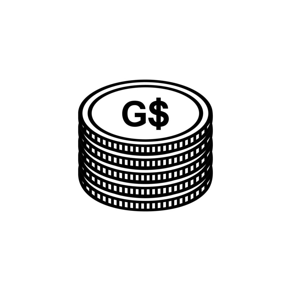 devise de la guyane, icône du dollar guyanais, signe gyd. illustration vectorielle vecteur