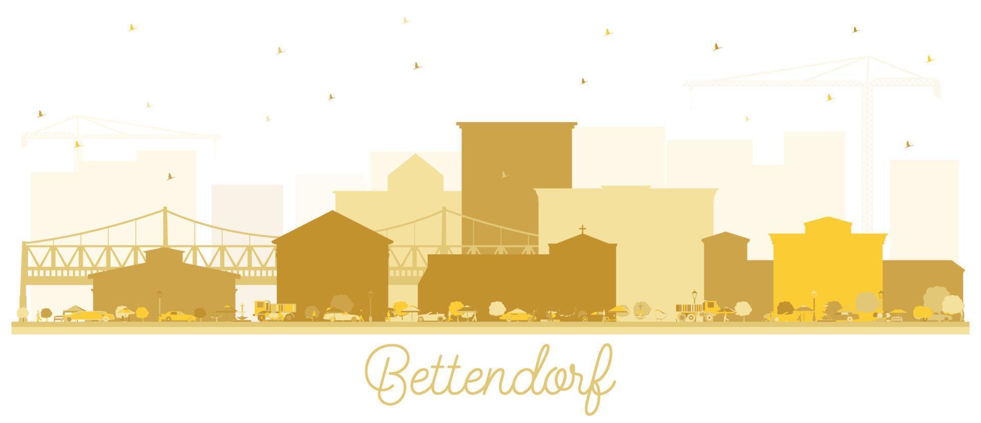 bettendorf iowa goldenskyline silhouette. vecteur