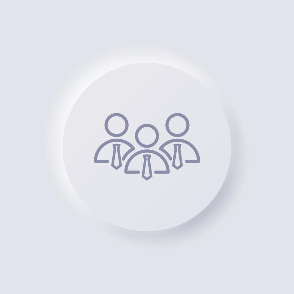 icône de groupe de personnes, conception d'interface utilisateur souple de neumorphisme blanc pour la conception Web, interface utilisateur d'application et plus encore, bouton, vecteur. vecteur