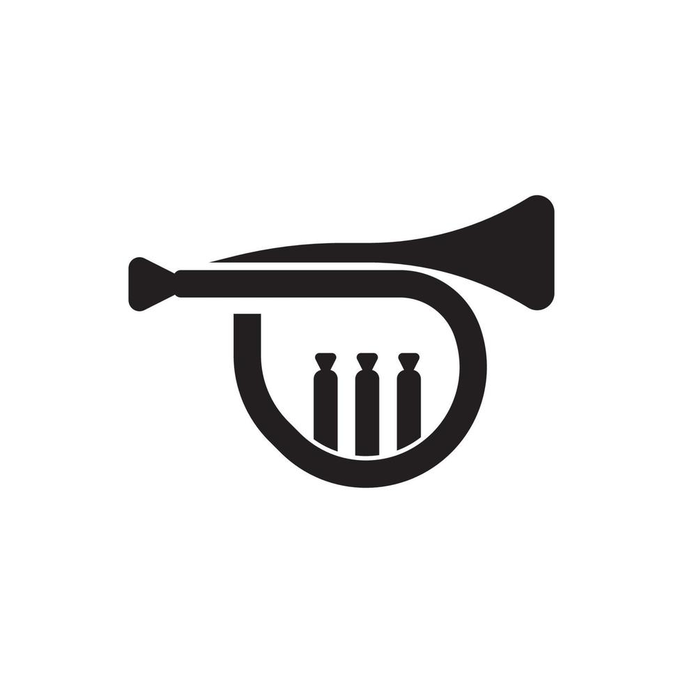 logo de trompette classique, conception d'illustration vectorielle d'icône vecteur