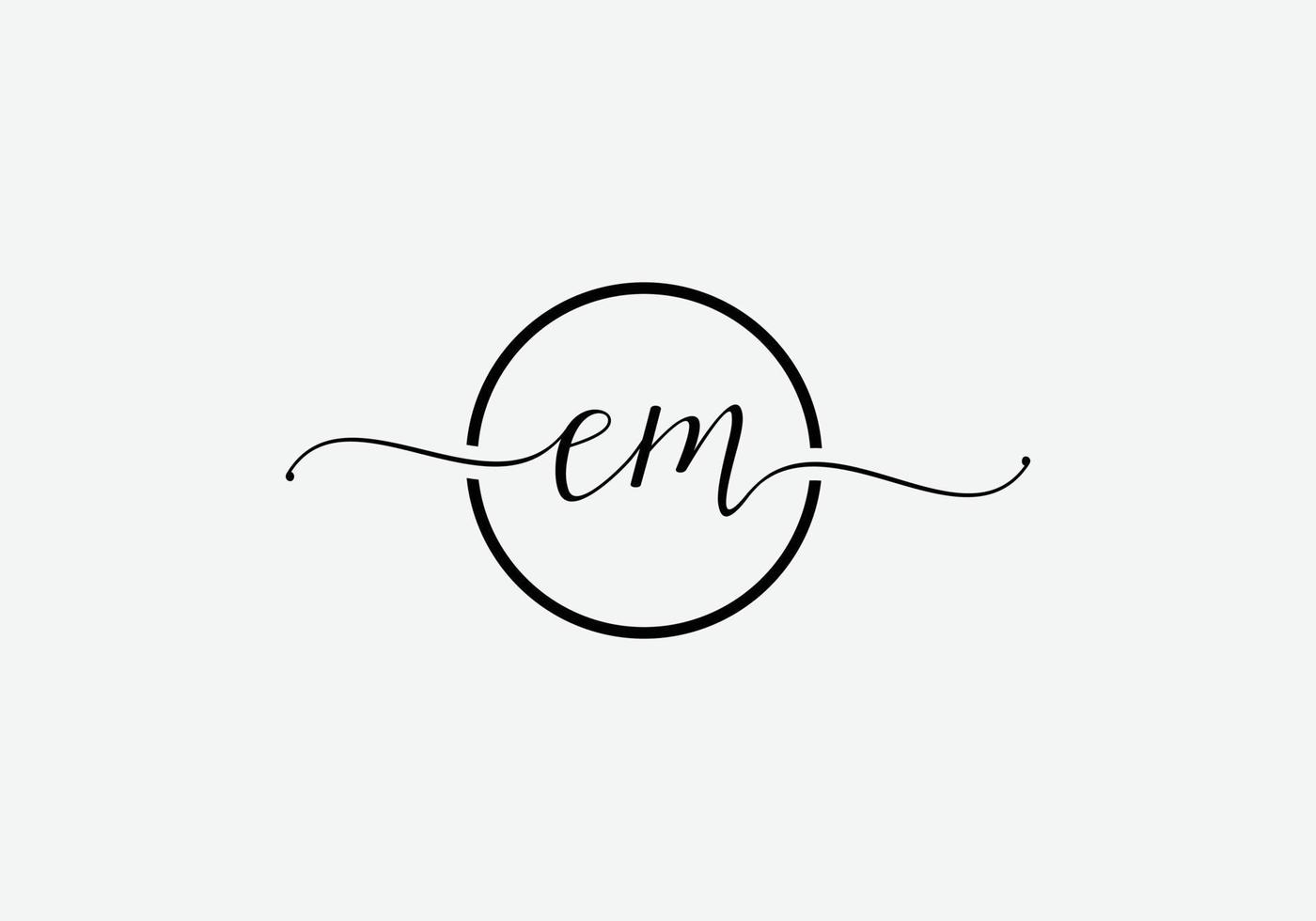création de logo minimaliste moderne lettre em abstraite vecteur