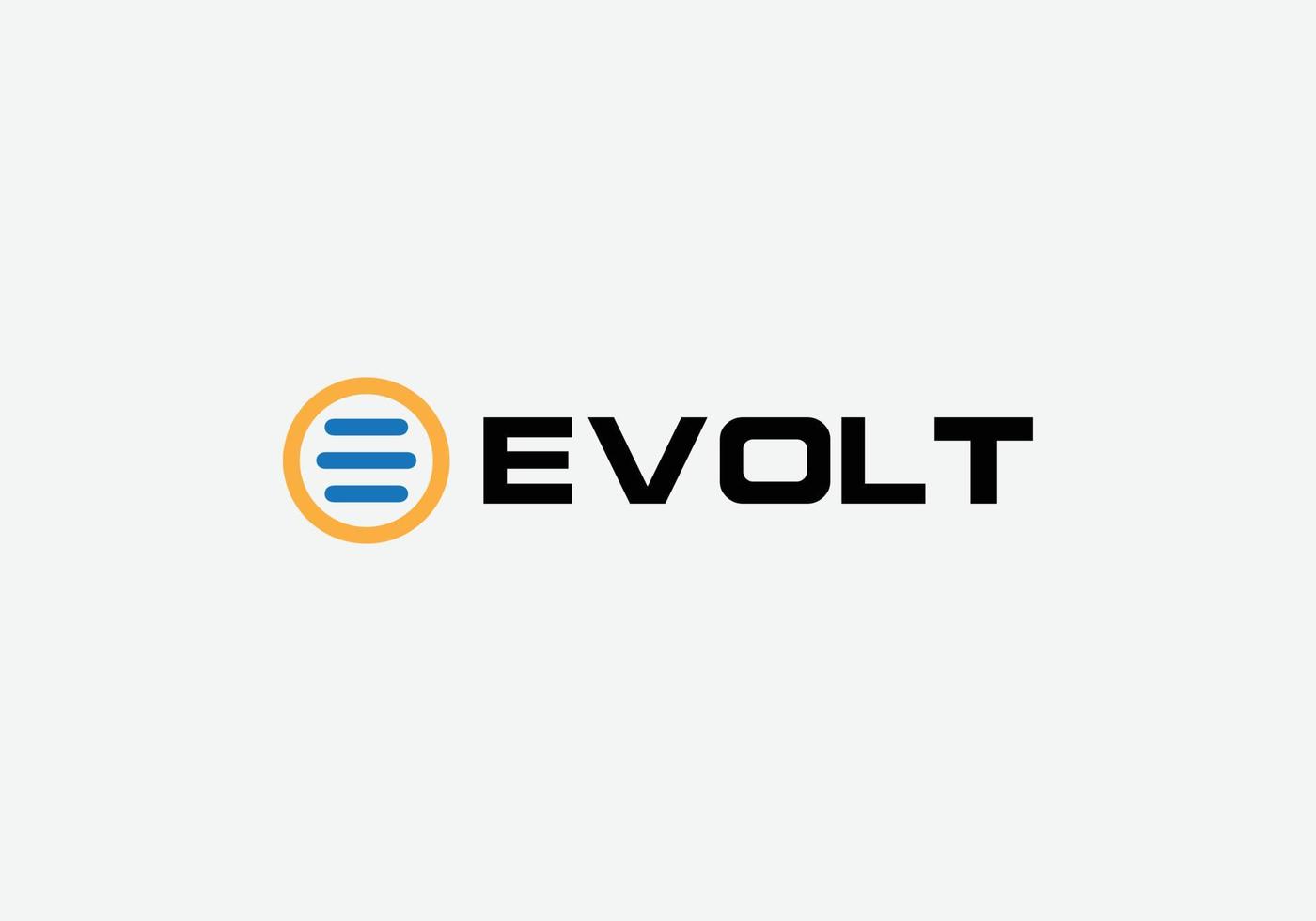 e-volt abstrait e lettre tech minimaliste moderne emblème logo design vecteur