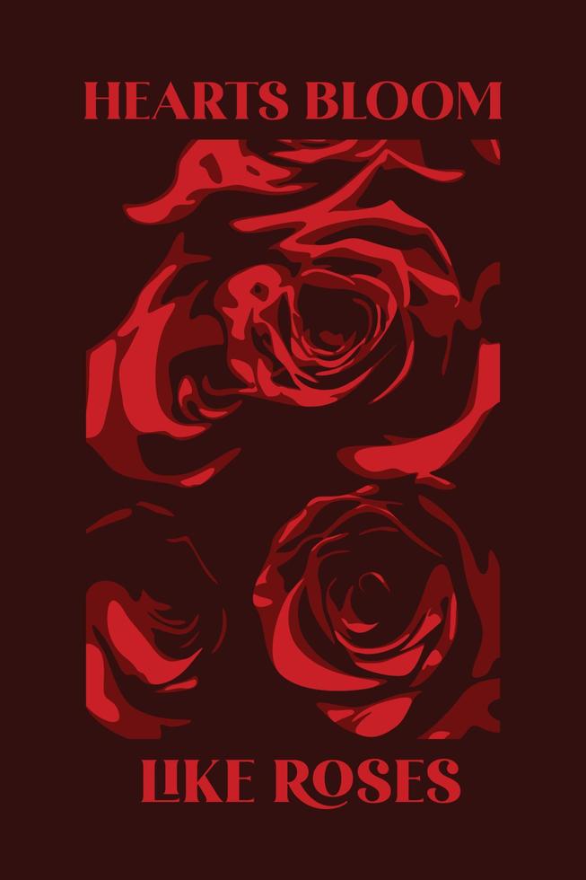 vecteur de typographie de fleur de roses et peut également être utilisé pour le fond