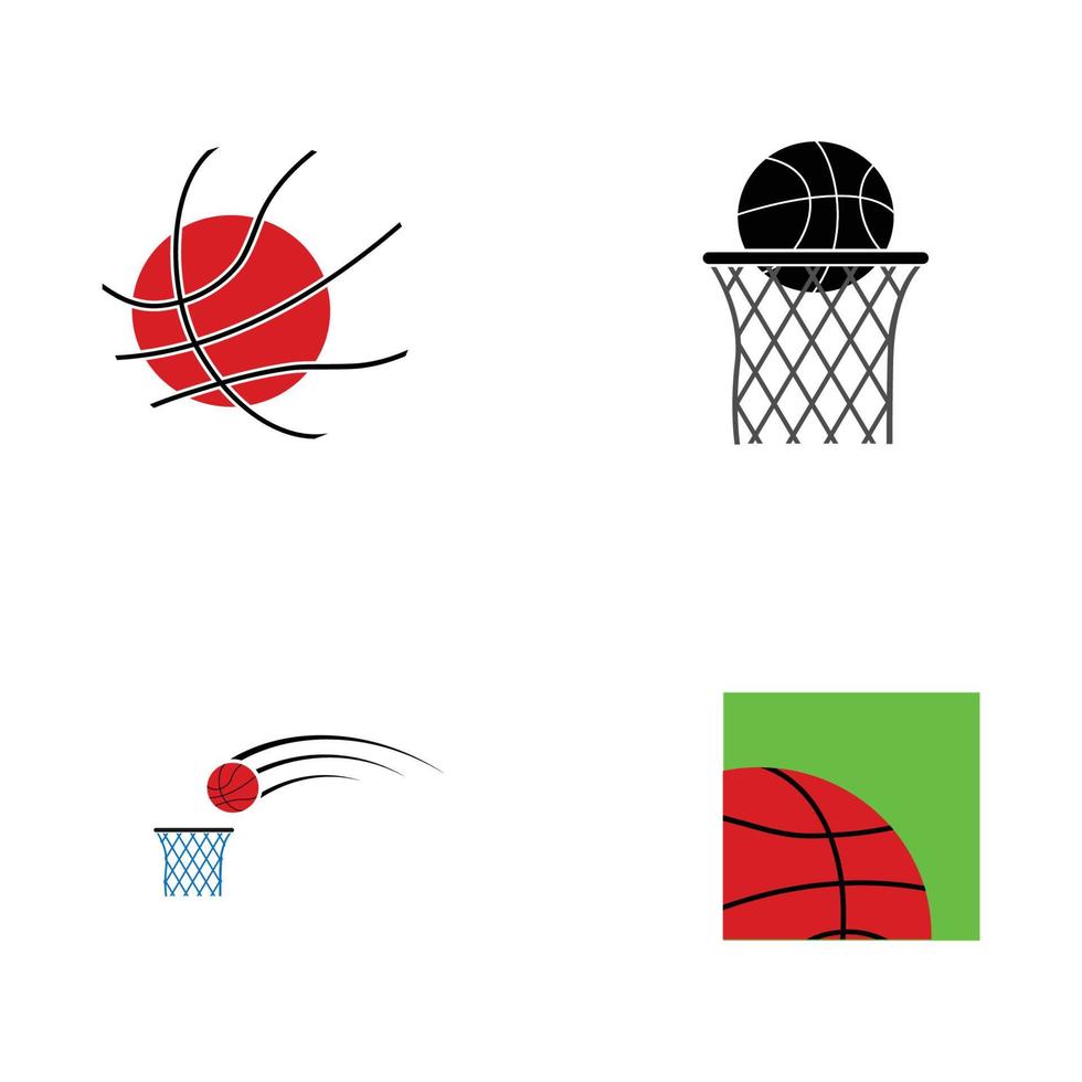 logo de ballon de basket vecteur