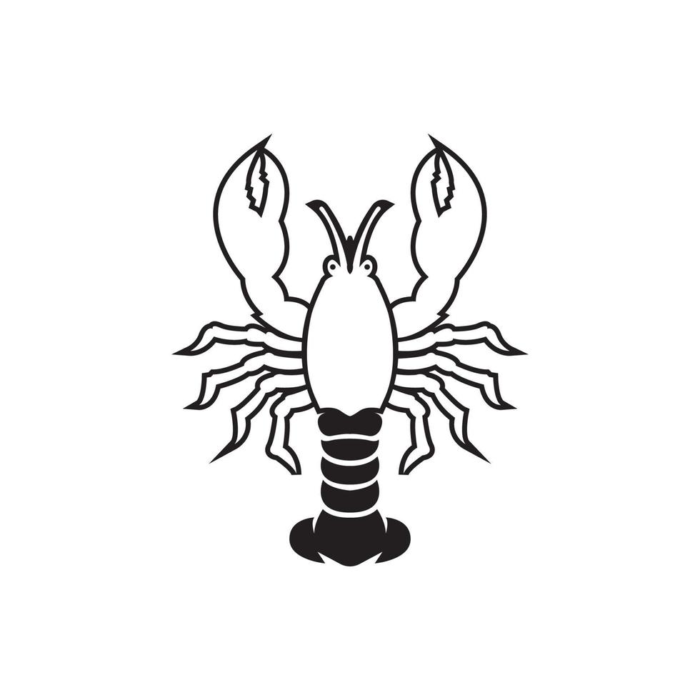 logo de crevettes lomster, conception d'illustration vectorielle d'icône vecteur