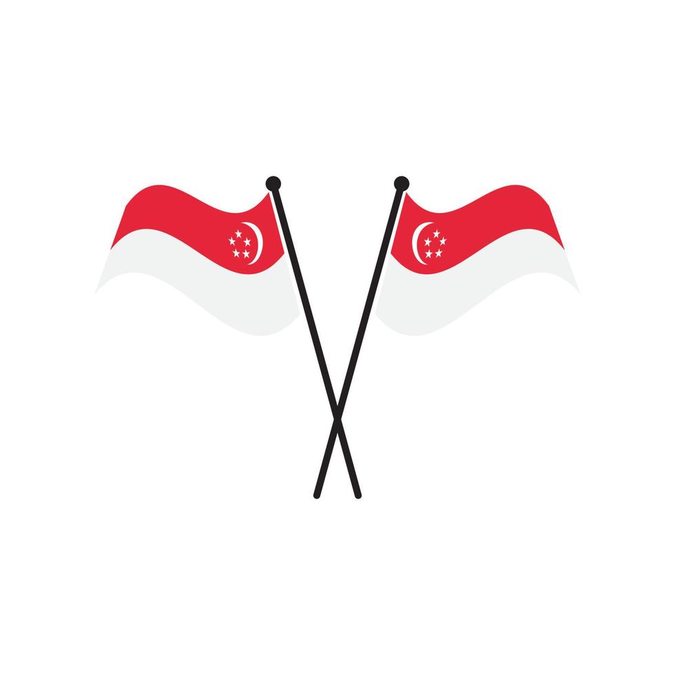 icône du drapeau de la république de singapour, création de logo d'illustration vectorielle. vecteur